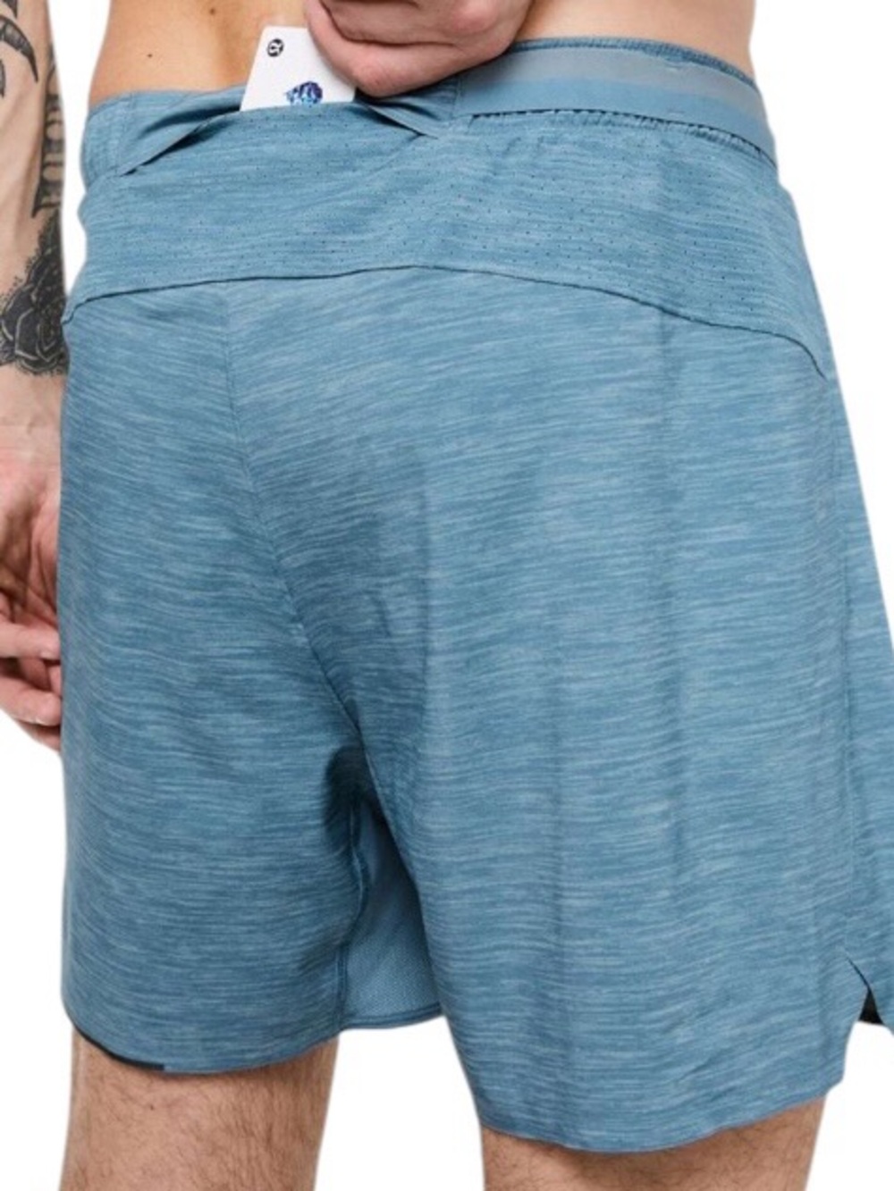 Lululemon Surge Short *Liner 6" Heather Allover Blue Cast Utility Blue Med - Picture 4 of 11